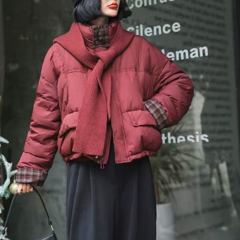 Transfronterizo 2025 damas otoño invierno revestimiento nuevo abrigo de plumón corto de mujer suelta chaqueta de pan casuales image 7