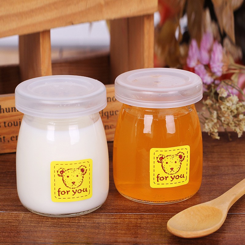 玻璃100ml布丁瓶 加厚透明玻璃家用烘焙鲜牛奶饮料果冻瓶慕斯杯