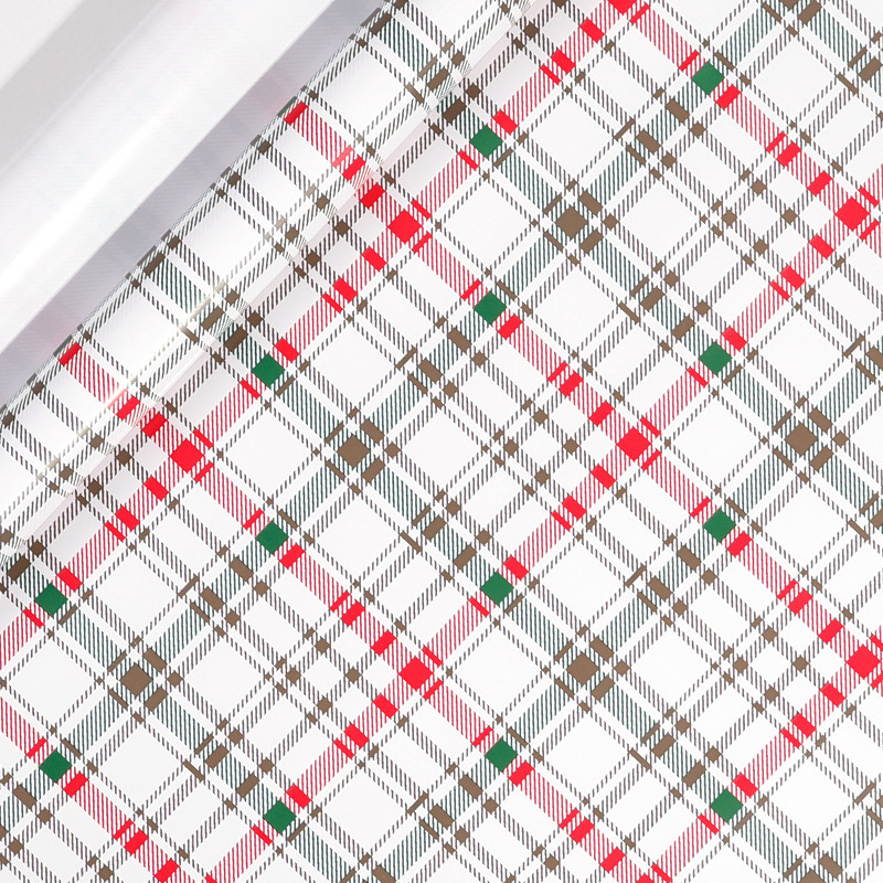 Papel de embalaje de regalos de Navidad de gran tamaño caja de regalo de vacaciones embalaje de materiales hechos a mano Papel de regalo de papel de fondo a cuadros rojos y verdes