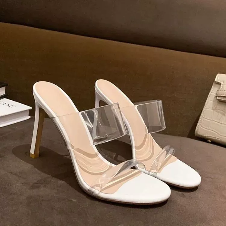 Женские босоножки с заостренным носком, лето 2024, модные босоножки на высоком каблуке с одним ремешком, стиль феи, для свиданий, трендовые туфли на высоком каблуке