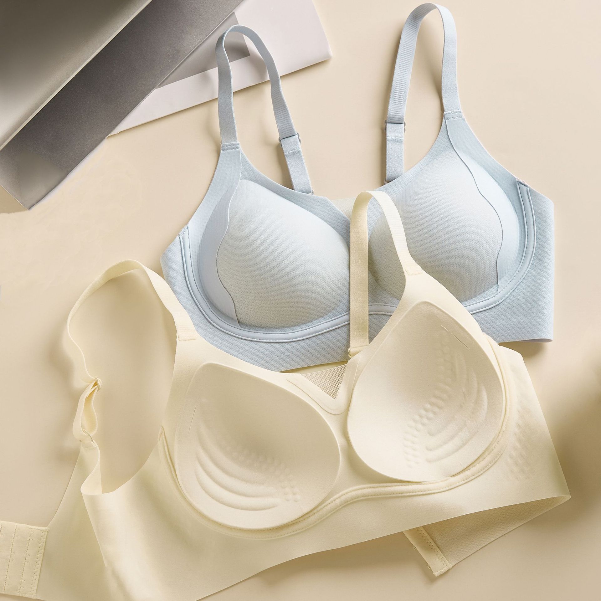 Large Bust Minimizing Bra for Women, Plus Size, Gathers and Supports Side Breasts, Soft Support, Anti-Sagging, Wireless, Sexy Sports Bra