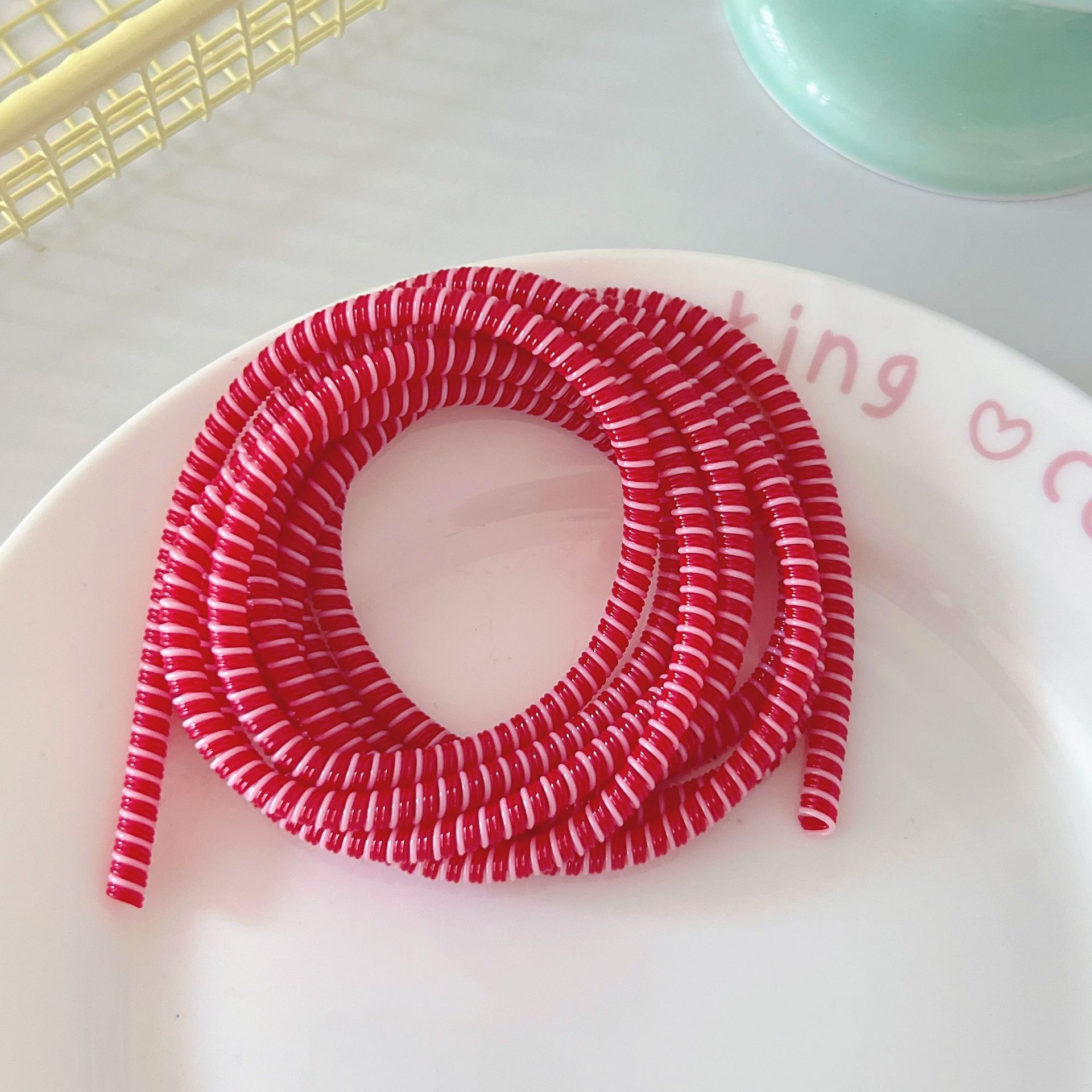 1,4 m 1,6 m cable de datos cuerda de protección anti-suciedad cable de teléfono móvil cuerda de bobinado anti-rotura cargador cubierta de protección de alambre