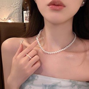 Autumn Special ~ French Hepburn style pearl necklace High sense niche 2023 new women's clavicle chain necklace