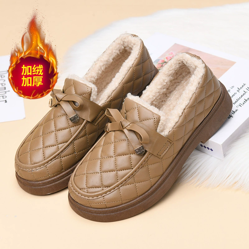 Плюшевые бобы женские зимние новые хлопчатобумажные туфли