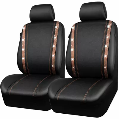 Seat Covers, Diamond Leather Universal seat cover - champagne-gold-diamond-4-piece-set-universal-model