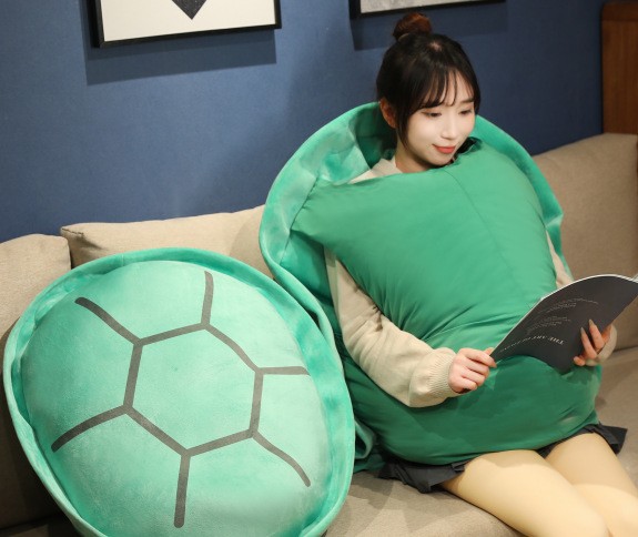 Tortuga Shell muñeca ropa portátil almohada grande bolsa de dormir muñeca de juguete de peluche chica regalo de cumpleaños