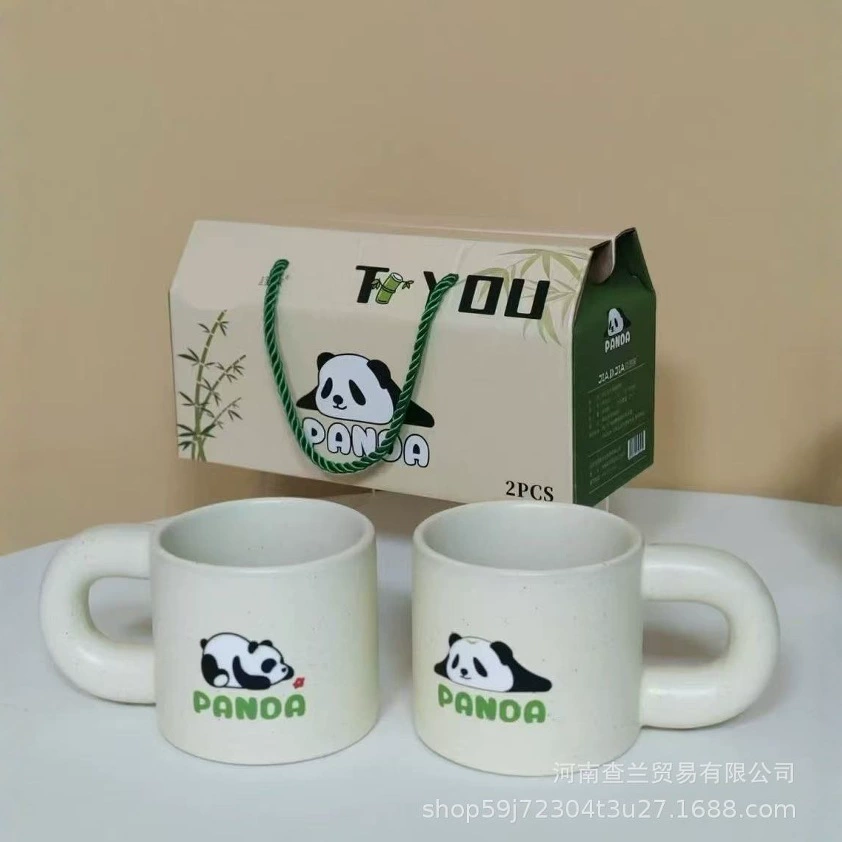 Керамическая кружка с крышкой, милая пандам cup, красивый вид, для завтрака, нового офиса, дома, вода чашка