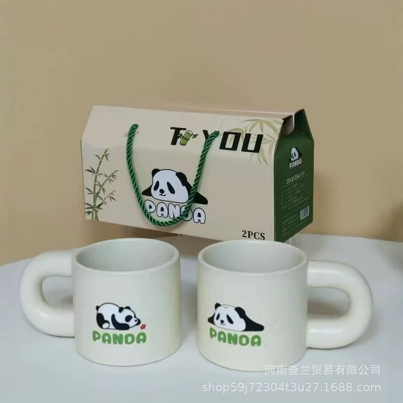 Керамическая кружка с крышкой, милая пандам cup, красивый вид, для завтрака, нового офиса, дома, вода чашка