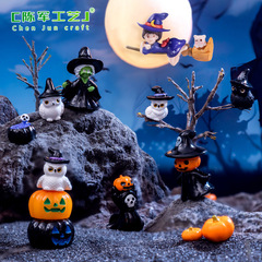 越境新品微景観創意ハロウィン魔女幽霊カボチャdiy装飾品アクセサリーミニ置物