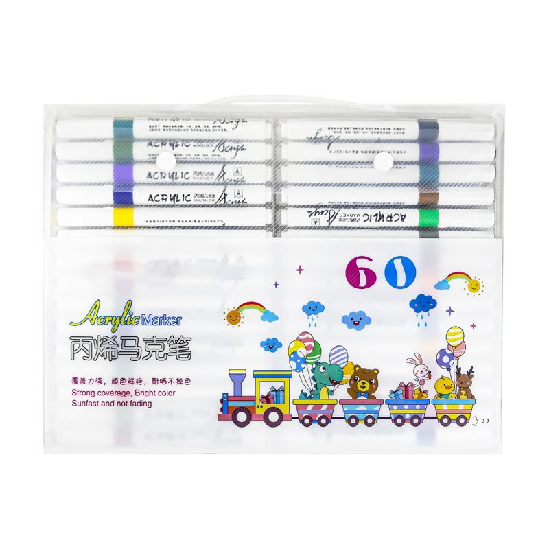 Marcador de acrílico no transparente color niños graffiti pluma de secado rápido arte especial pintura acrílica impermeable no-decoloración cepillo
