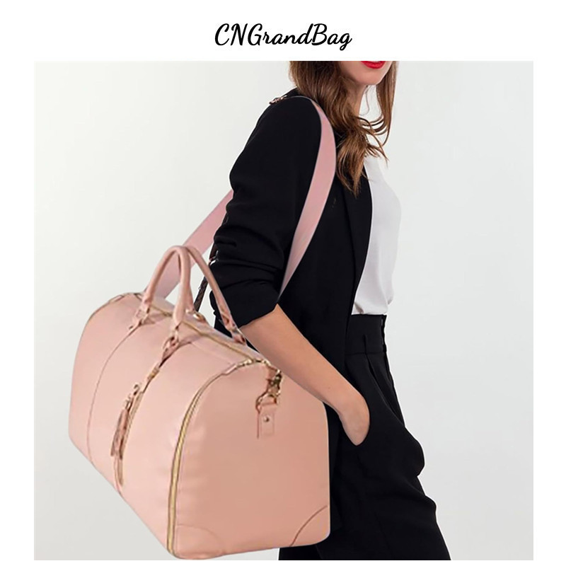 Amazon in stock Large Capacity Folding Suit Bag Large PU Leather Single Shoulder Duffel Bag Portable Travel Bag