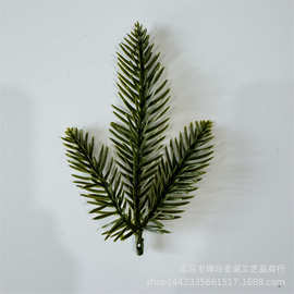 仿真绿植三叉单面立体松针枝圣诞树圣诞圈圣诞工业品装饰PE松针叶