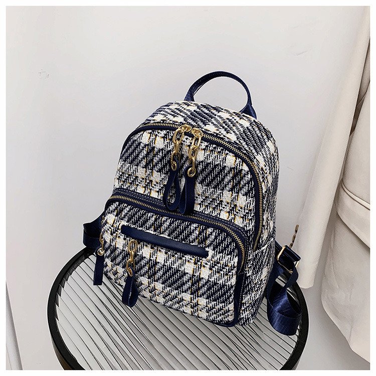 Nihaojewelry Fashion Plaid Zipper Backpack Wholesale display picture 4