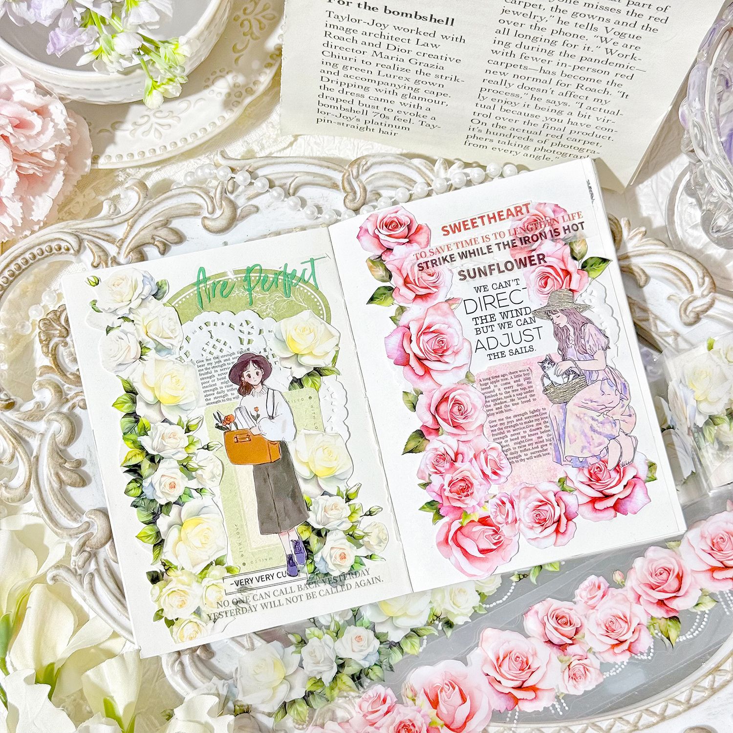 Huahai suave, transparente, impermeable, cinta de pet, caja, diario de bricolaje, pegatinas de paisajismo, pegatinas de flores, pegatinas de cuentas de manos