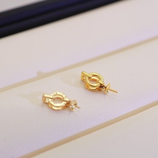 18K Gold Accessories G5 Cut Out Circle Pendant, Versatile for Daily Use, with 9-10mm Beads, Without Chain, Without Beads