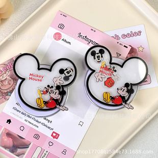 Cartoon Cute Mickey Mouse magsafe Magnetic Absorption Rocking Mobile Phone Bracket Foldable Telescopic Rotary Adsorption