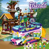 Совместим с LEGO Brick Girl Series, приключенческий лагерь, домик на дереве, автобус дружбы, замок, вилла «Холодное сердце», игрушки