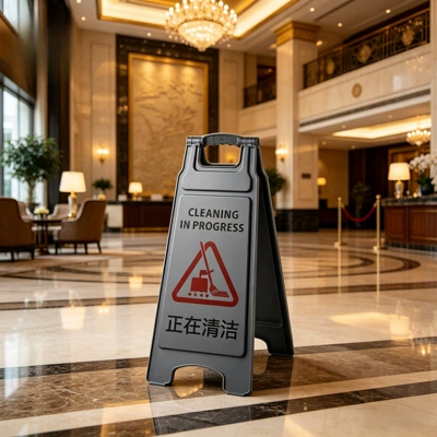 Warning sign: parking space under maintenance, please do