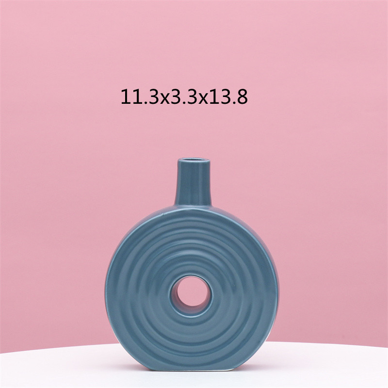 Nordic ins jarrón secado al aire creativo escritorio pequeña flor titular decoración sala de estar mesa de café Luz de lujo de cerámica decoración del hogar