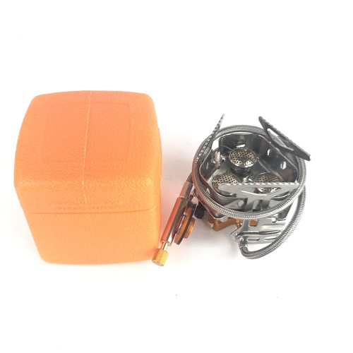 Outdoor portable three-burner stove for picnics, mountaineering, windproof stove, camping equipment Menghuo gas stove, self-driving travel car stove