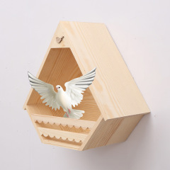国境を越えた鳥小屋棚木製鳥の巣中庭吊り下げ鳥の巣鳩の巣屋外鳥小屋鳥の巣餌箱