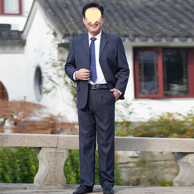父亲爸爸婚礼男士中老年西装男套装老人中年西服正装爷爷休闲结婚