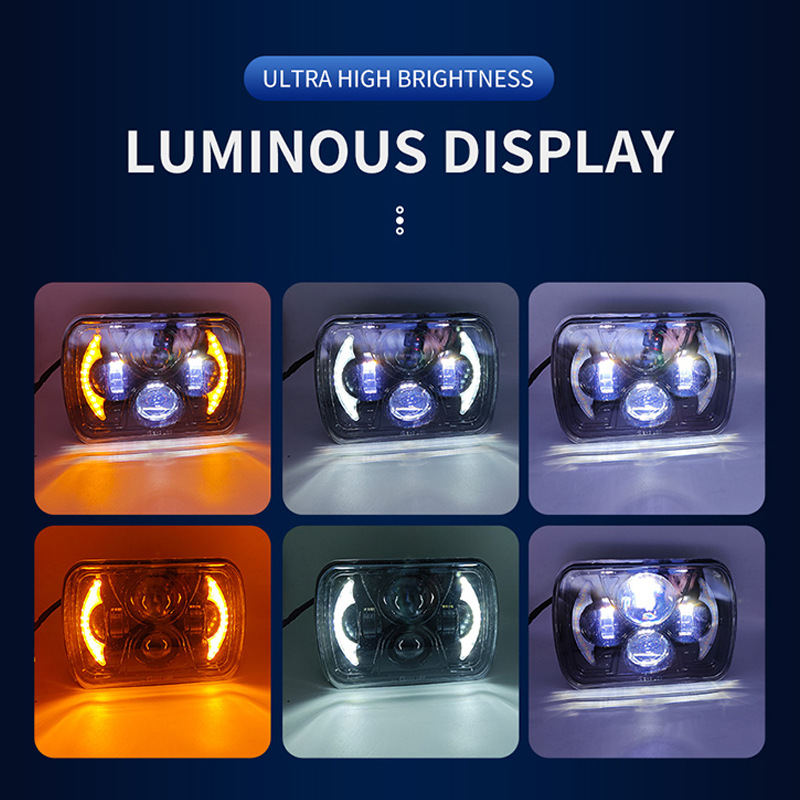 Cruz-frontera dedicada para Wrangler coche LED faro 7 pulgadas cuadrado camión Faro de vehículo todoterreno faro