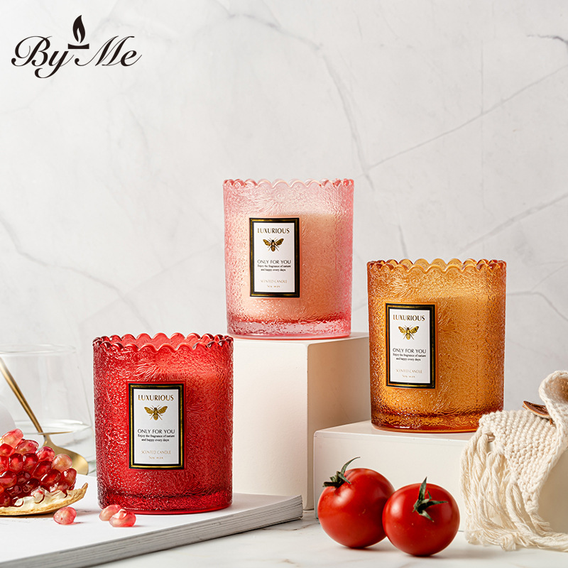 BYME new lace edge embossed aromatherapy candle home creative smokeless candle Valentine's Day gift aromatherapy gift