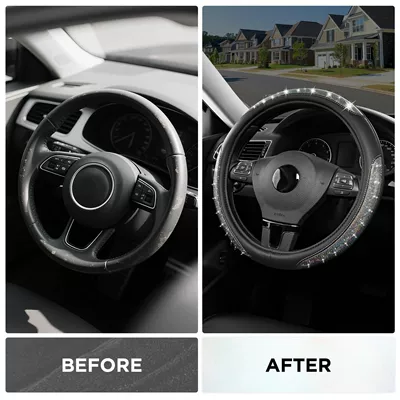 inlay, fully enclosed, snug fit, Steering wheel cover