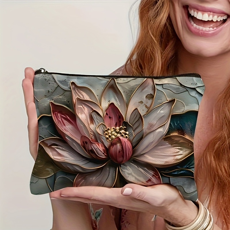 跨境帆布笔袋零钱包大容量帆布拉链袋通用化妆品收纳袋化妆包