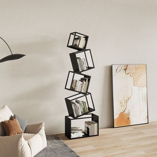 Creative Wrought Iron Bookshelf Trendy Irregular Corner Floor-Standing Bookcase Living Room Corner Modern Minimalist Storage Rack
