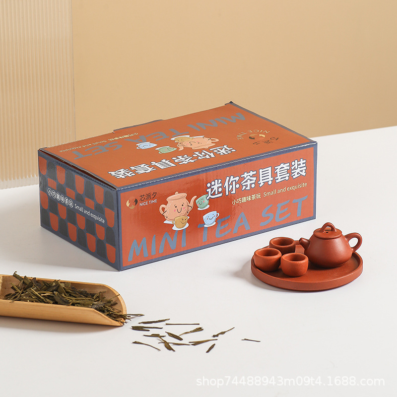 Interacción padre-hijo mini Chaoshan kung fu juegos de té nostálgico simulación juegos de té mini juegos de té tipo almacenamiento de agua pequeño juego de té