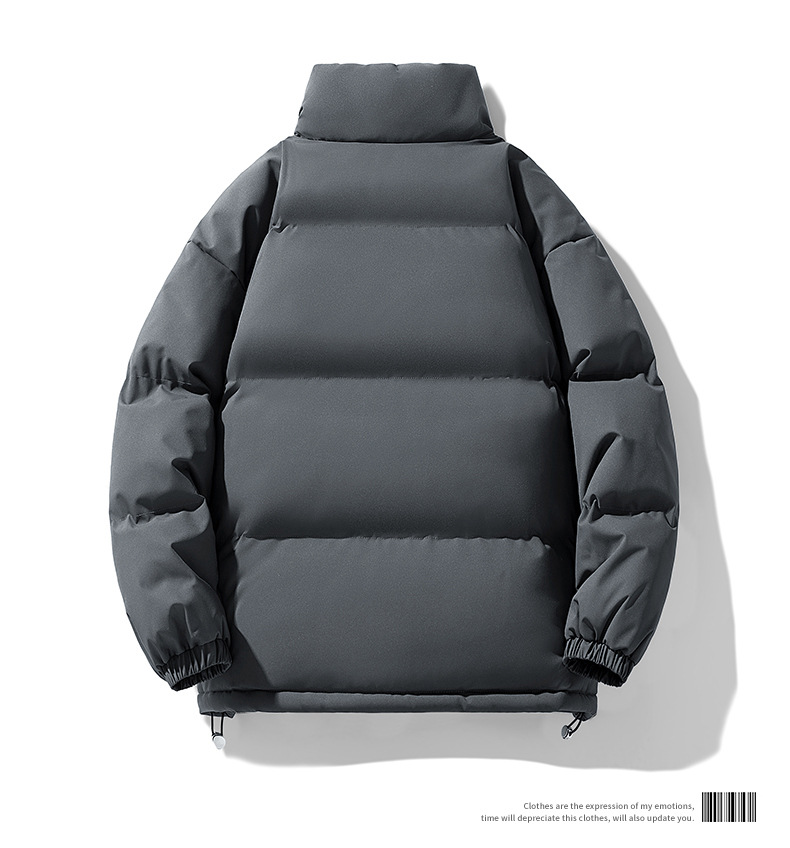 Men's Winter Couple Stand Collar Outdoor Cotton Coat Thickened Warm Solid Color Trendy Brand Plus Size Puffer Jacket_voghion.com