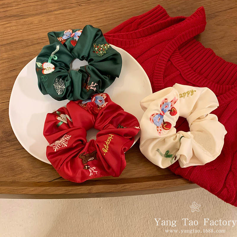 Producción original _ Año Nuevo bordado anillo de pelo de nicho de alto nivel anillo de pelo de bolas de intestino