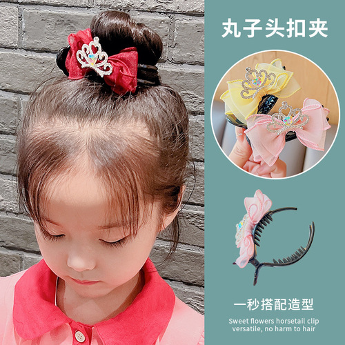 Adorable crown hair clip for Korean girls, shark-shaped clip for children, school hair accessories for girls