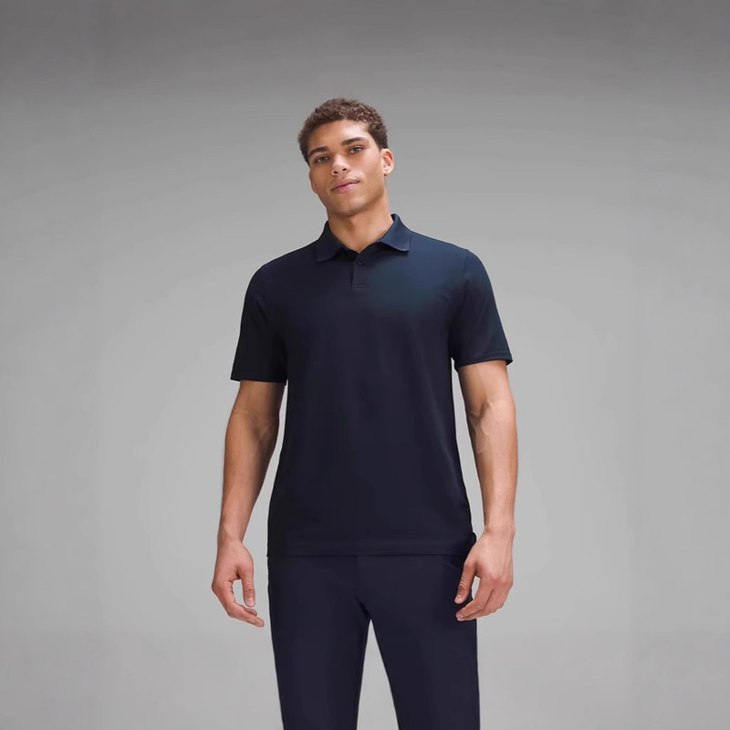 Lulu Same Style Men's Short-Sleeved Polo Shirt Quick-Drying Business Sports Pique Men's Lapel 5302