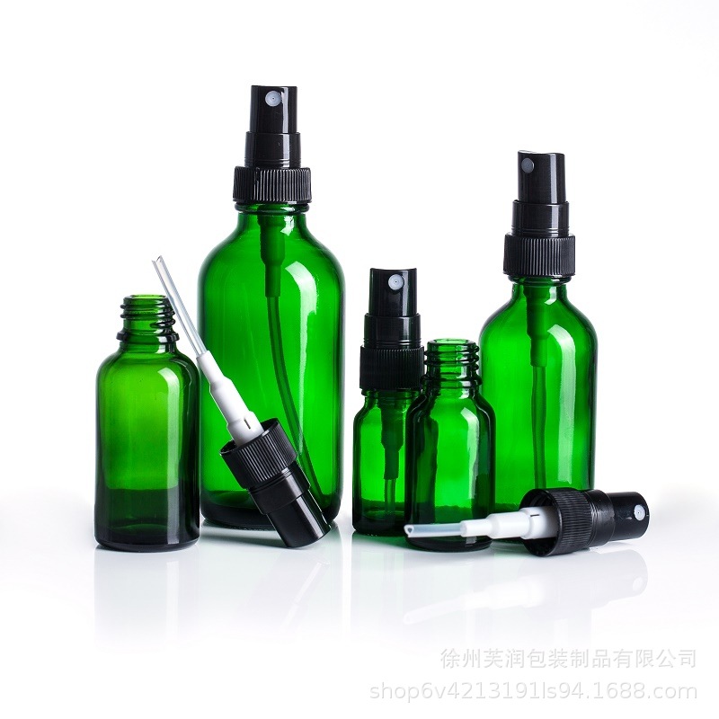 货绿色避光精油瓶 纯露/香水/喷雾/按压乳液泵瓶化妆品瓶分装瓶