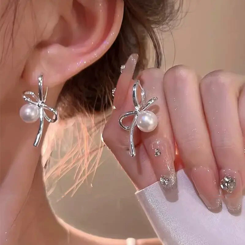 Сережки-уши, милые маленькие сережки, дизайн ожерелья из жемчуга с цветочным узором, без пирсинга