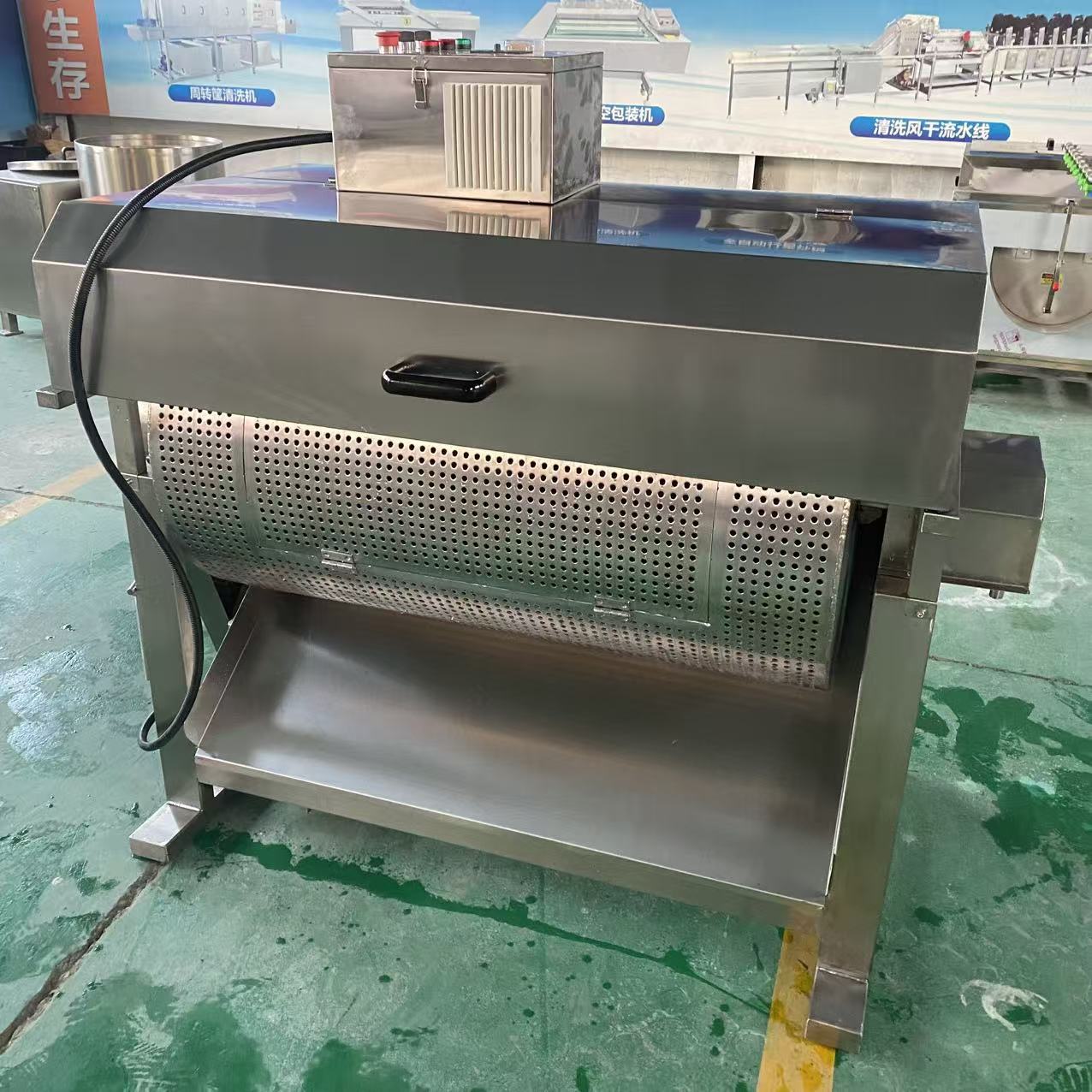 鸡鸭鹅肠清洗刨肠机 滚筒式鸭肠清洗机 鸭胗刨切开口清洗设备