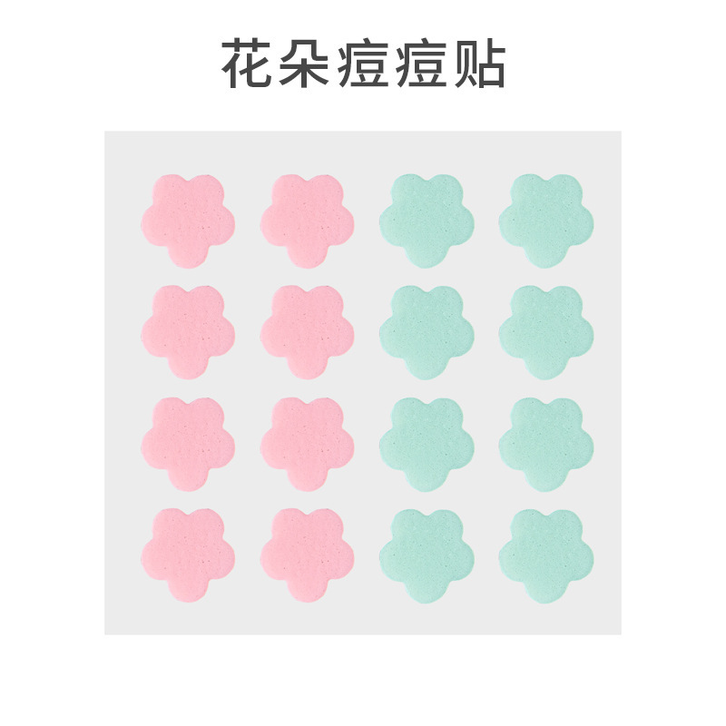 핑크, 그린 2색 플라워 스타일(스티커 16개/시트)