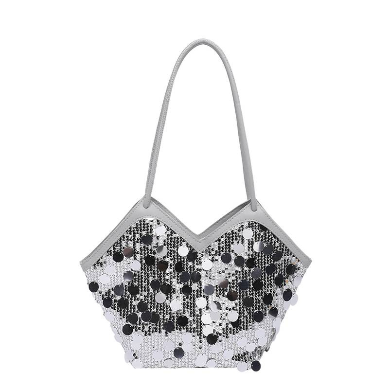 Stylish Sequin Shoulder Bag For Women Large Capacity Tote Handbag_voghion.com