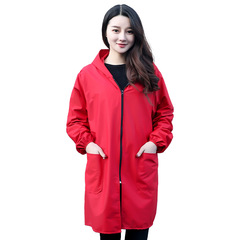 5ZV7批發成人罩衣工作服大褂圍裙長袖拉鏈畫畫防污男女士單層透氣