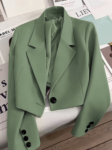 Wholesale Short Women's Spring New Elegant High-End Fitted Black Casual Suit