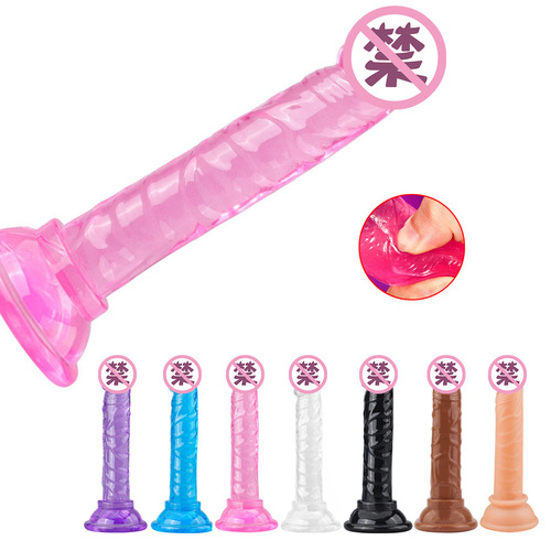 Mini suction cup, simulated crystal transparent small penis, female penis masturbation device, adult sex toy, foreign trade supply