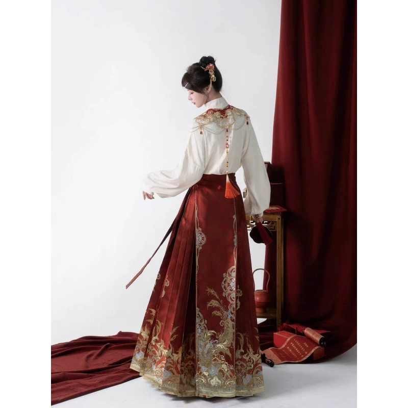 Воротник, Hanfu, вечернее платье, юбка, комплект, китайский стиль
