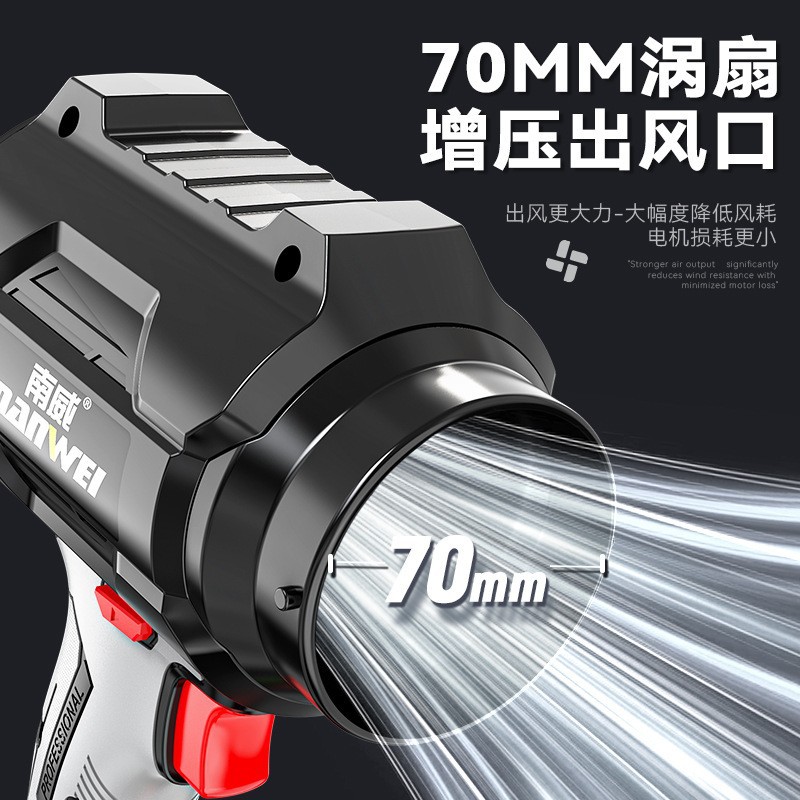 Nanwei litio eléctrico tormenta pistola multifuncional mano violenta turbina ventilador al aire libre soplado de alta potencia succión de doble propósito secador de pelo image 2