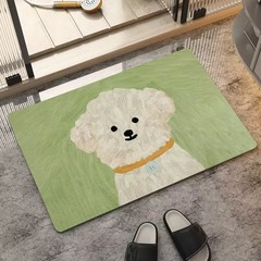 卡通童趣小狗耐脏卫生间硅藻泥地垫浴室防滑垫门垫进门卧室脚垫