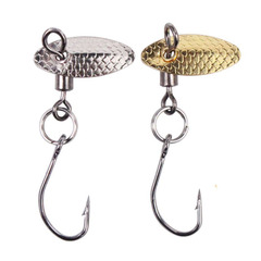 Lure Accessories Wholesale Small Rotating Glitter Gold and Silver Metal Glitter with Maw Hook Binding Hair Fly Bait