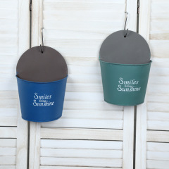 Antique-style iron wall-mounted flower pot wholesale, retro dried flower vase, hanging iron wall decoration