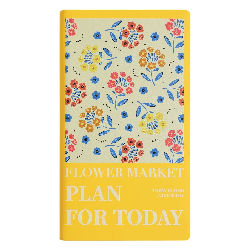 A6 Oil Painted Leather Book Check-in Travel Book Blank Book Stamped Collection Handbook Book Chapter Book Flower Notepad